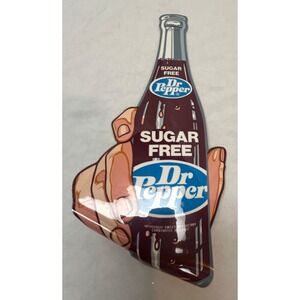 VTG Dr Pepper Sugar Free Bottle in Hand Sticker New Old Stock